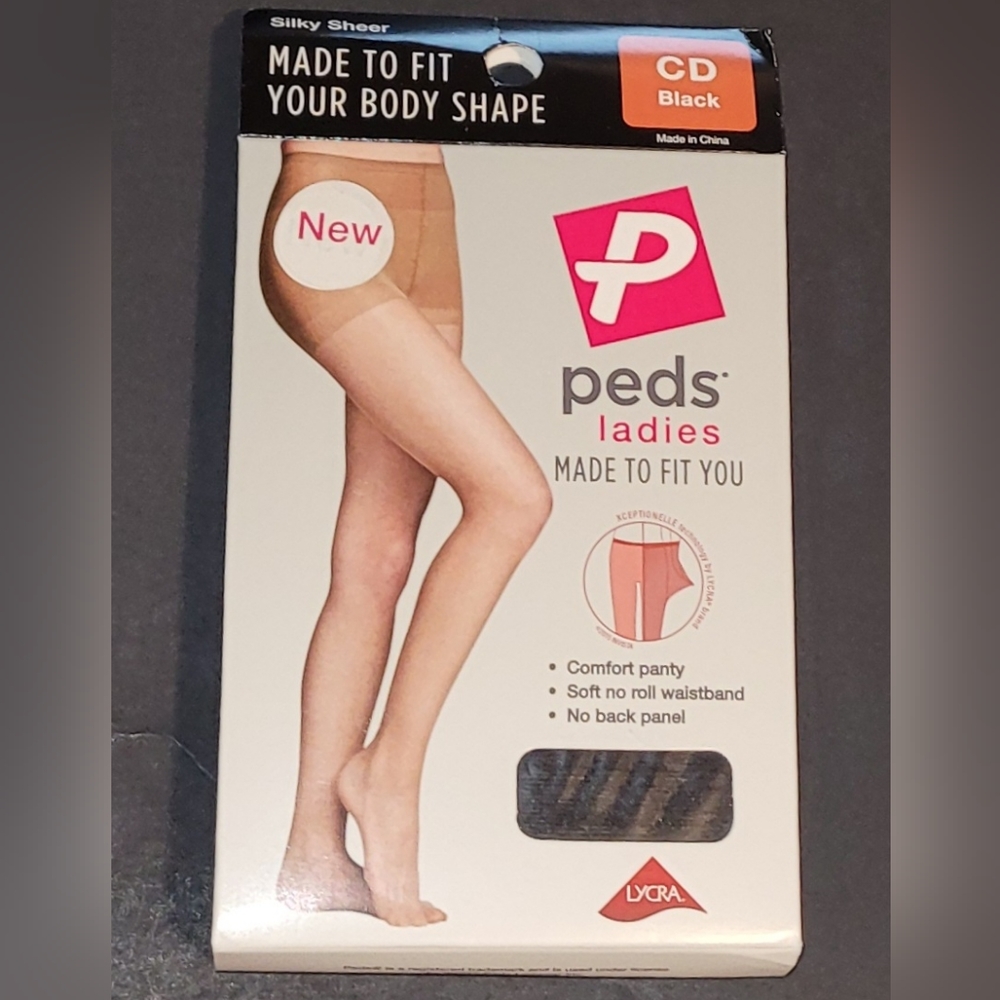 ❤️‍🔥 Peds Ladies (CD) Silky Sheer Pantyhose Black / Denier 20